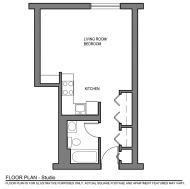 Studio 330 - 415 sq. ft.